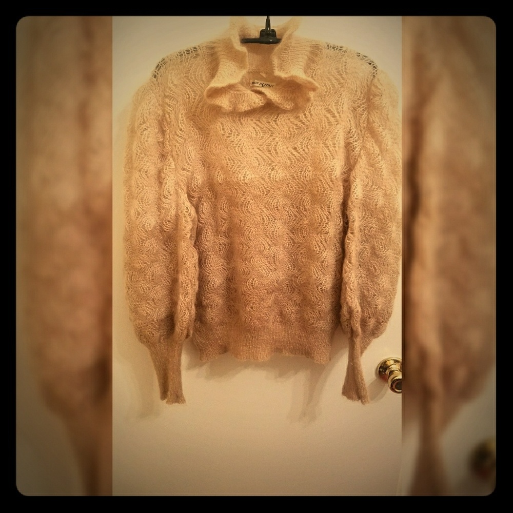 Vintage Italian Angora Knitted Ombre Sweater